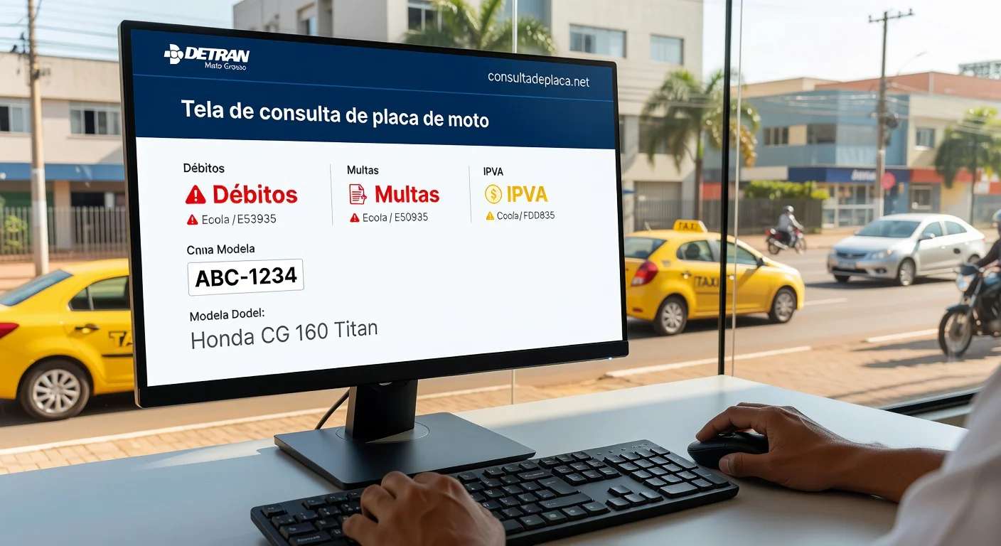 Consultar Placa de Moto no DETRAN Mato Grosso 2026: Débitos, Multas e IPVA