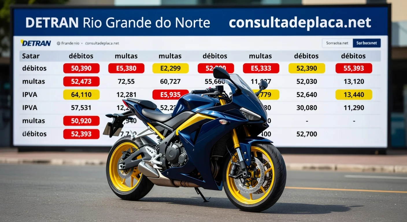 Consultar Placa de Moto no DETRAN Rio Grande do Norte 2026: Débitos, Multas e IPVA