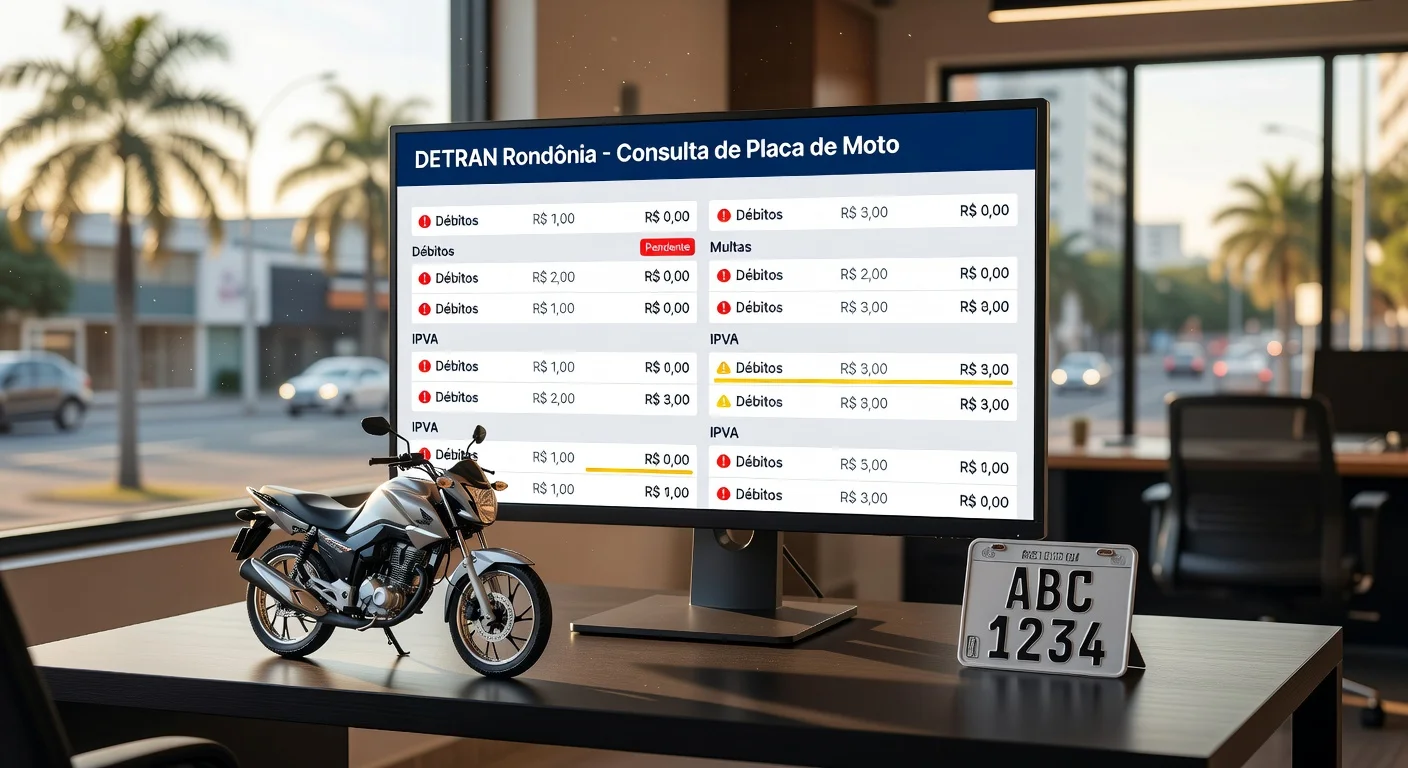 Consultar Placa de Moto no DETRAN Rondônia 2026: Débitos, Multas e IPVA