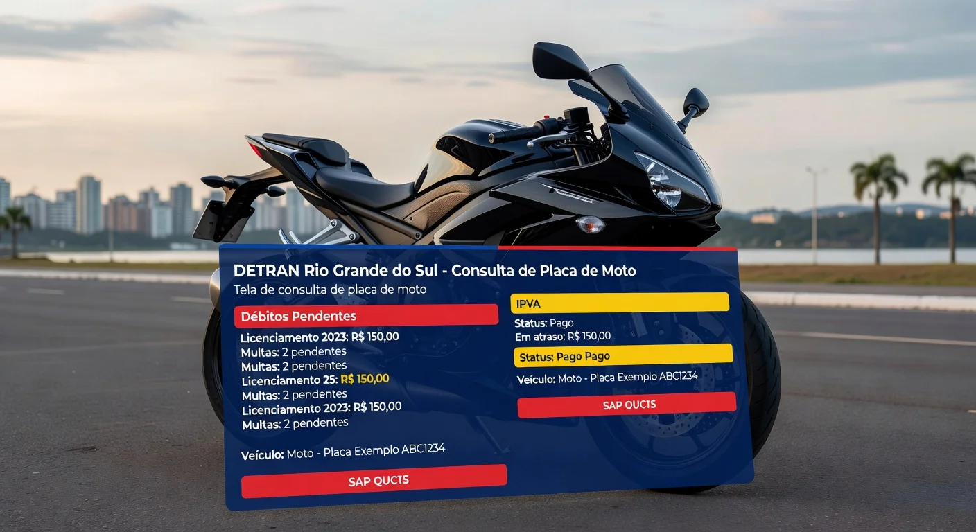 Consultar Placa de Moto no DETRAN Rio Grande do Sul 2026: Débitos, Multas e IPVA