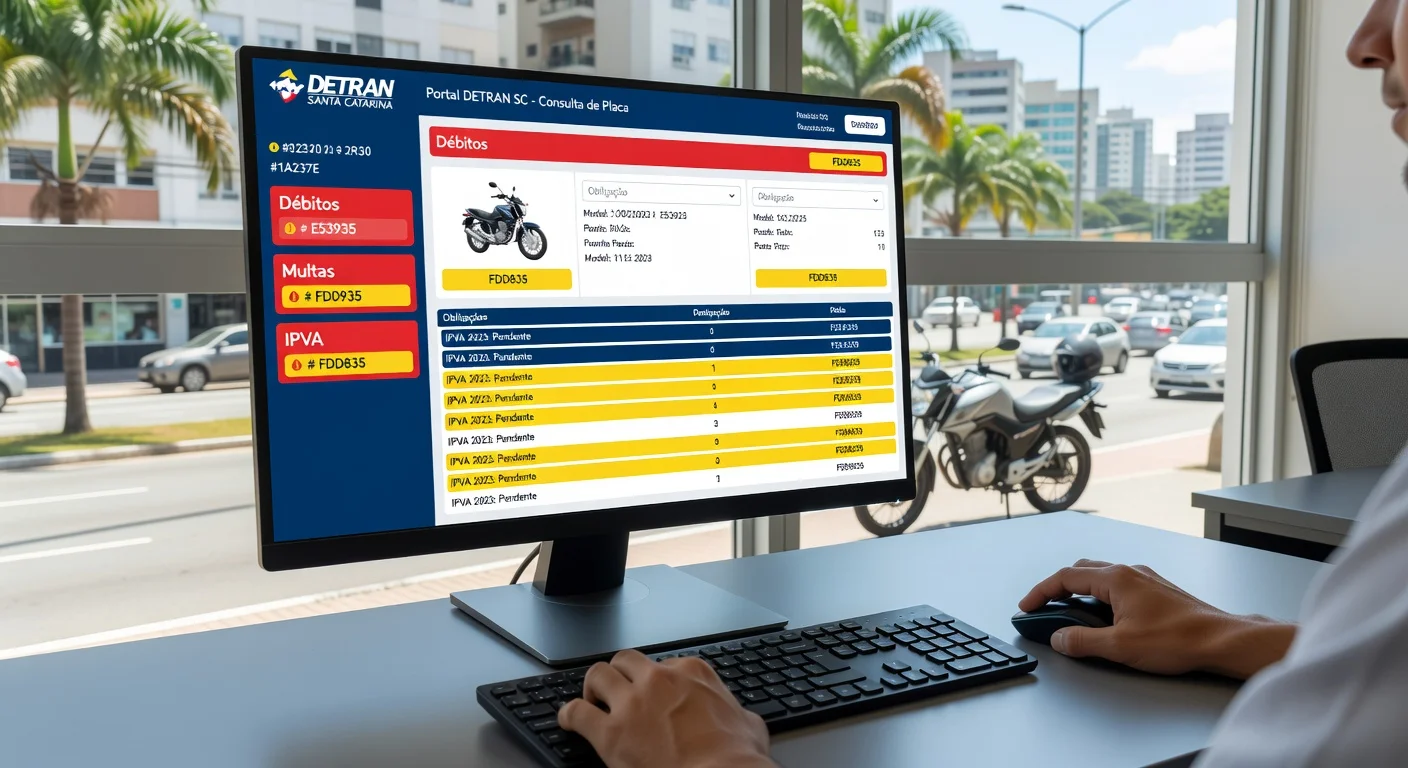Consultar Placa de Moto no DETRAN Santa Catarina 2026: Débitos, Multas e IPVA