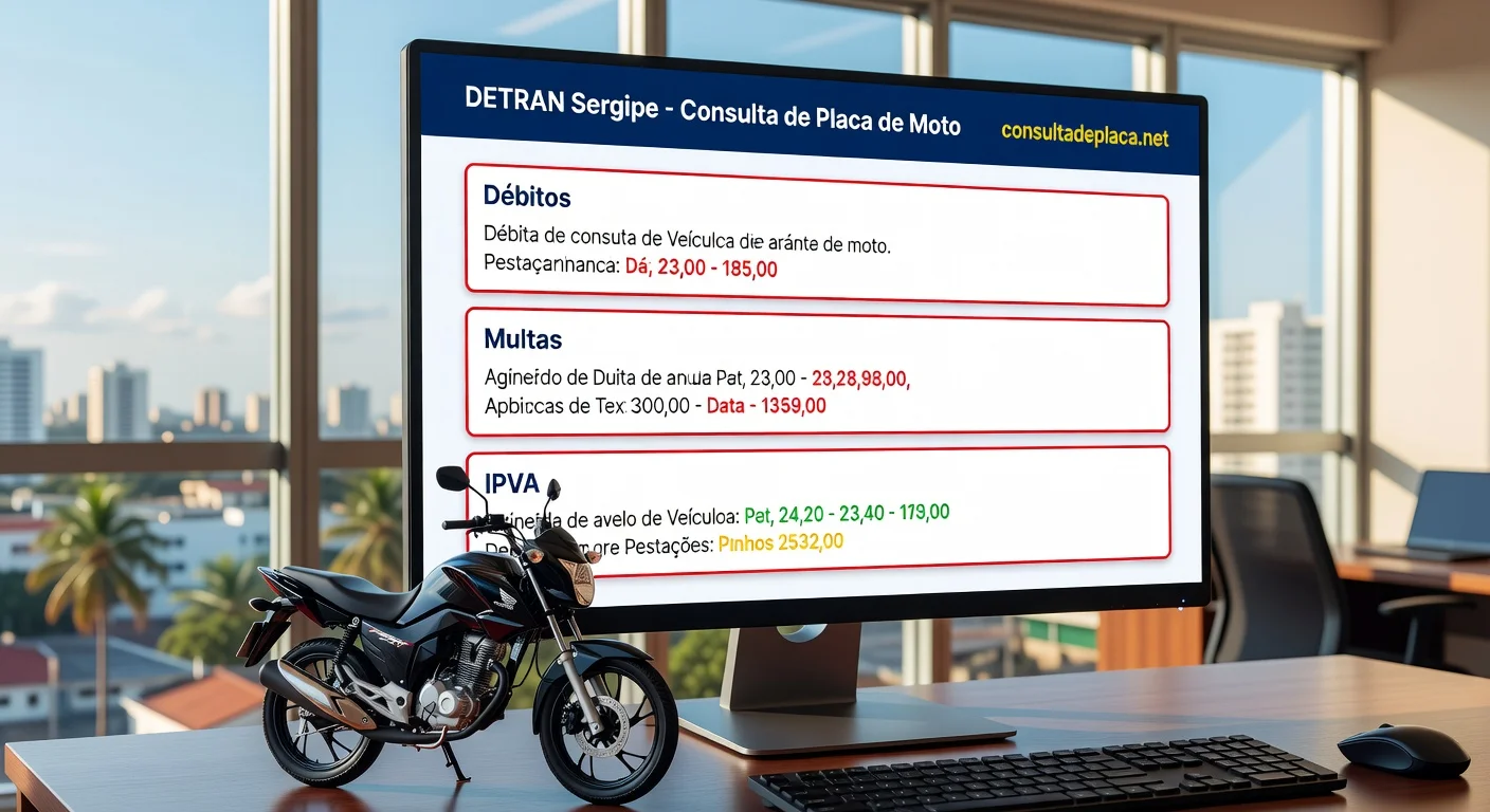 Consultar Placa de Moto no DETRAN Sergipe 2026: Débitos, Multas e IPVA