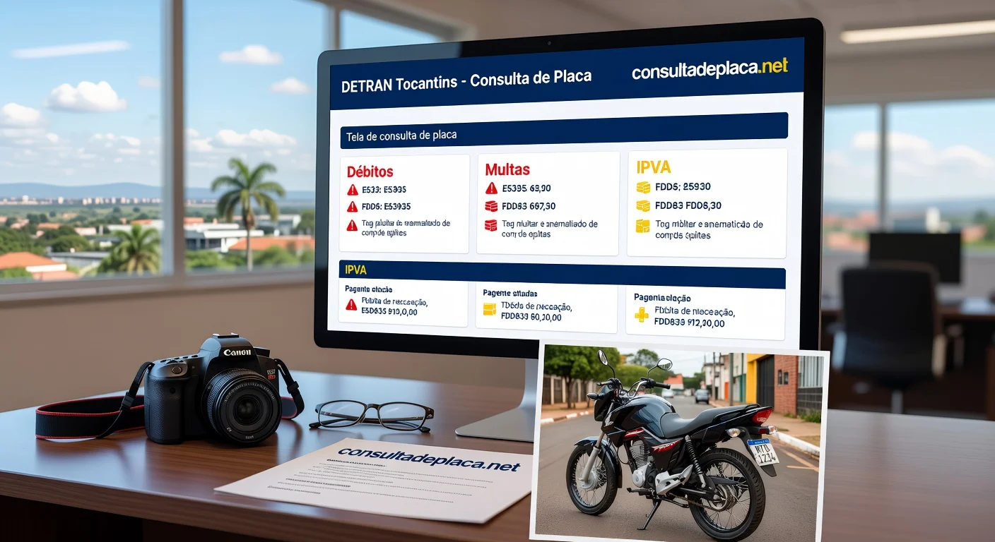 Consultar Placa de Moto no DETRAN Tocantins 2026: Débitos, Multas e IPVA