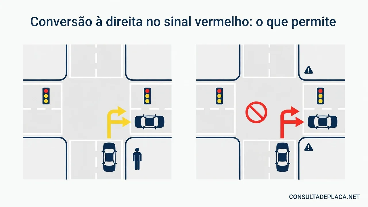 Conversao a direita no sinal vermelho: o que o artigo 44-A do CTB permite