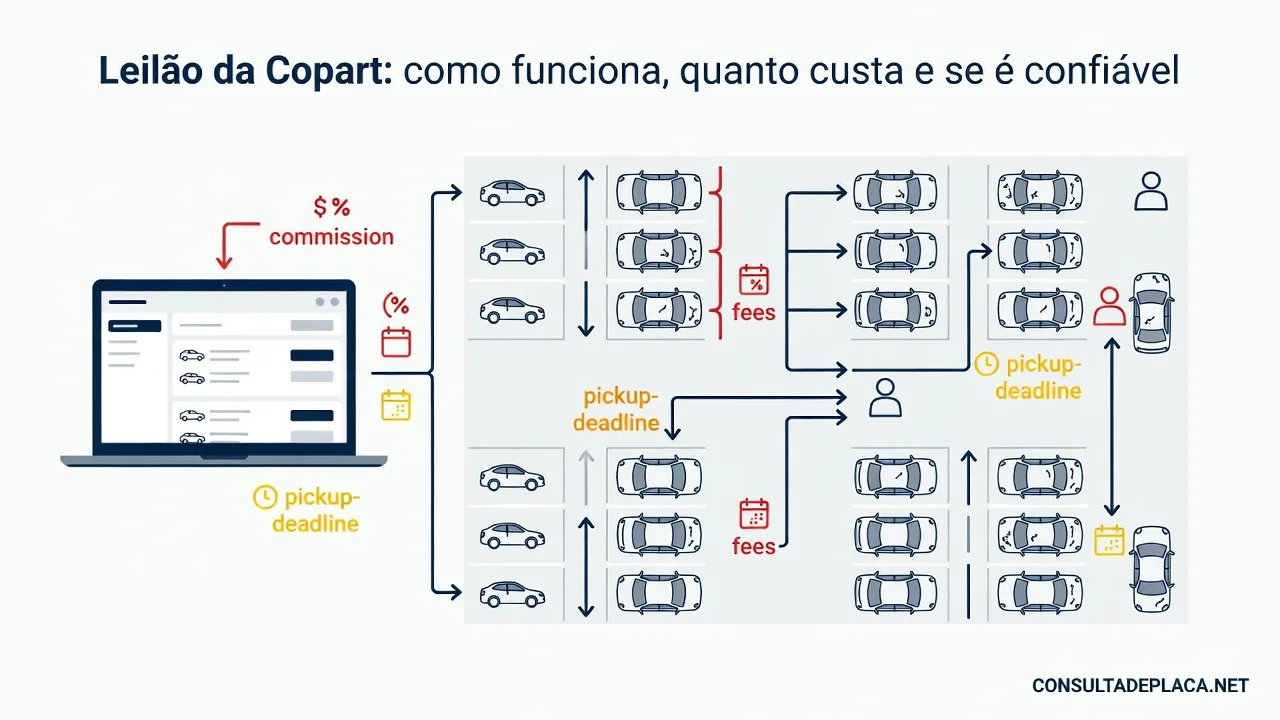 Leilão da Copart: como funciona, quanto custa e se é confiável