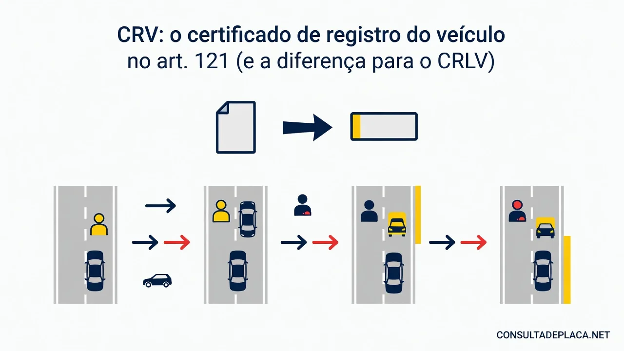 CRV: o certificado de registro do veículo no art. 121 do CTB (e a diferença para o CRLV)