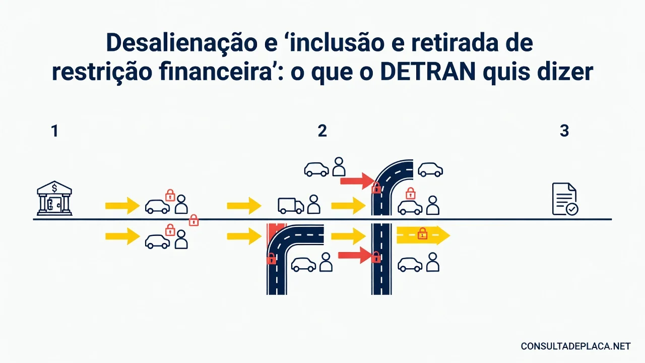 Desalienação e "inclusão e retirada de restrição financeira": o que o DETRAN quis dizer