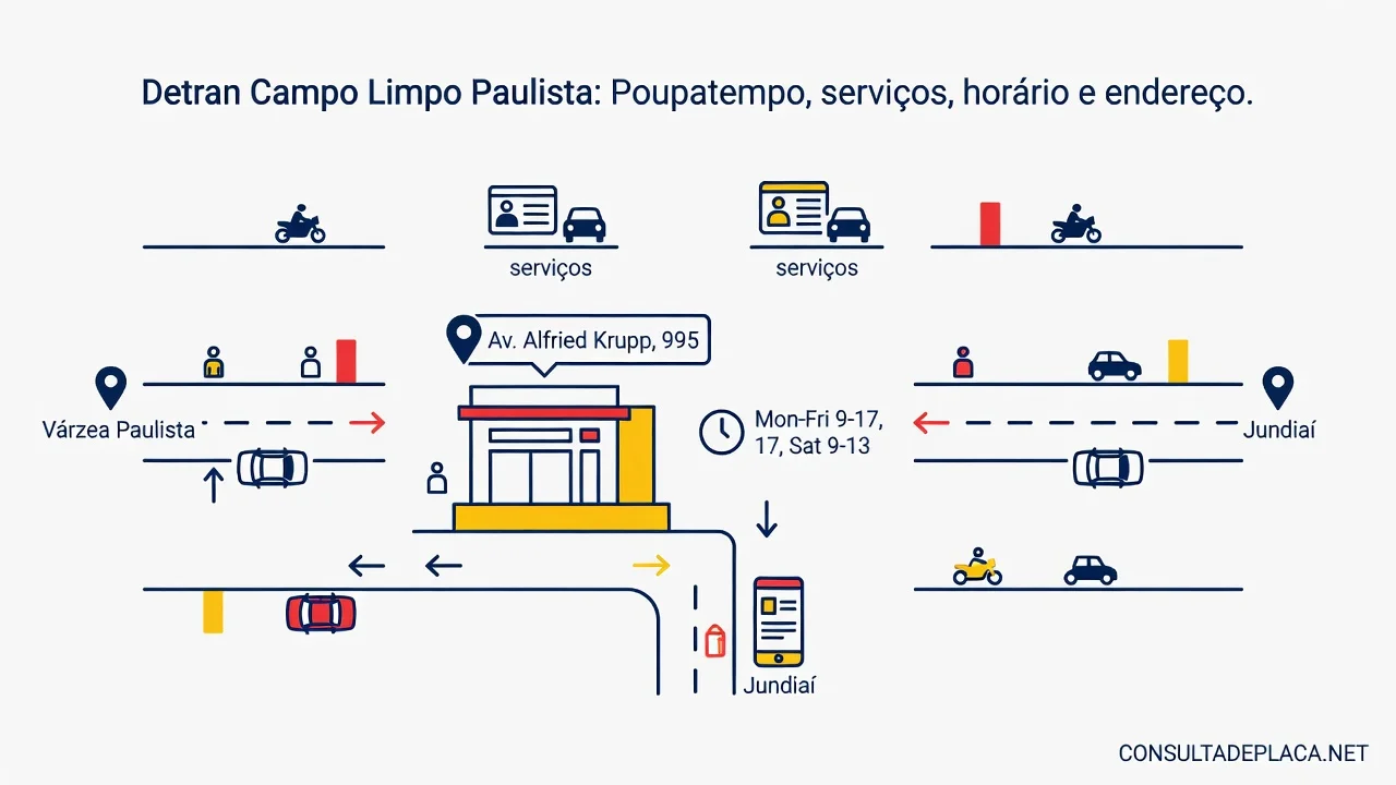 Detran Campo Limpo Paulista: Poupatempo, serviços, horário e endereço