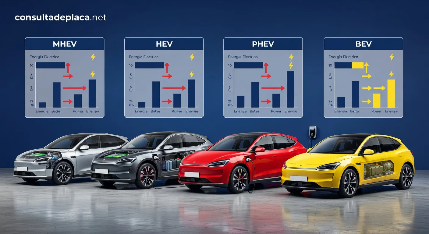 MHEV HEV PHEV BEV: Diferença Entre Híbridos 2026