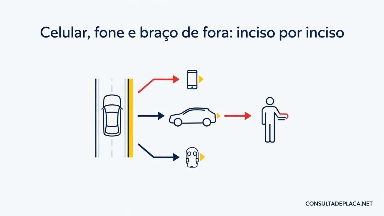Celular, fone e braço de fora: o artigo 252 do CTB inciso por inciso