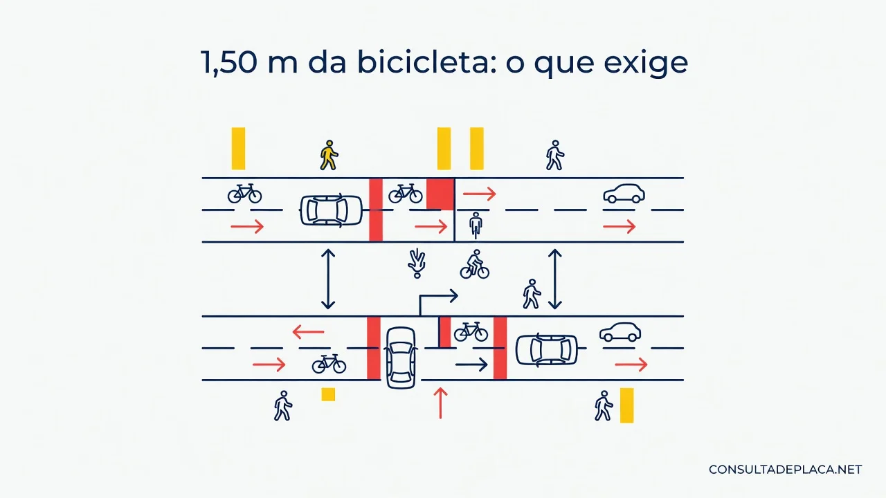 1,50 m da bicicleta: o que exige o artigo 201 do CTB