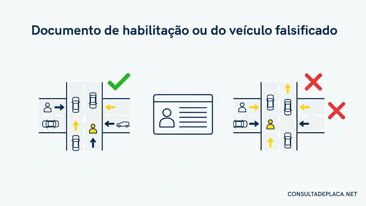Documento de habilitação ou do veículo falsificado: artigo 234 do CTB