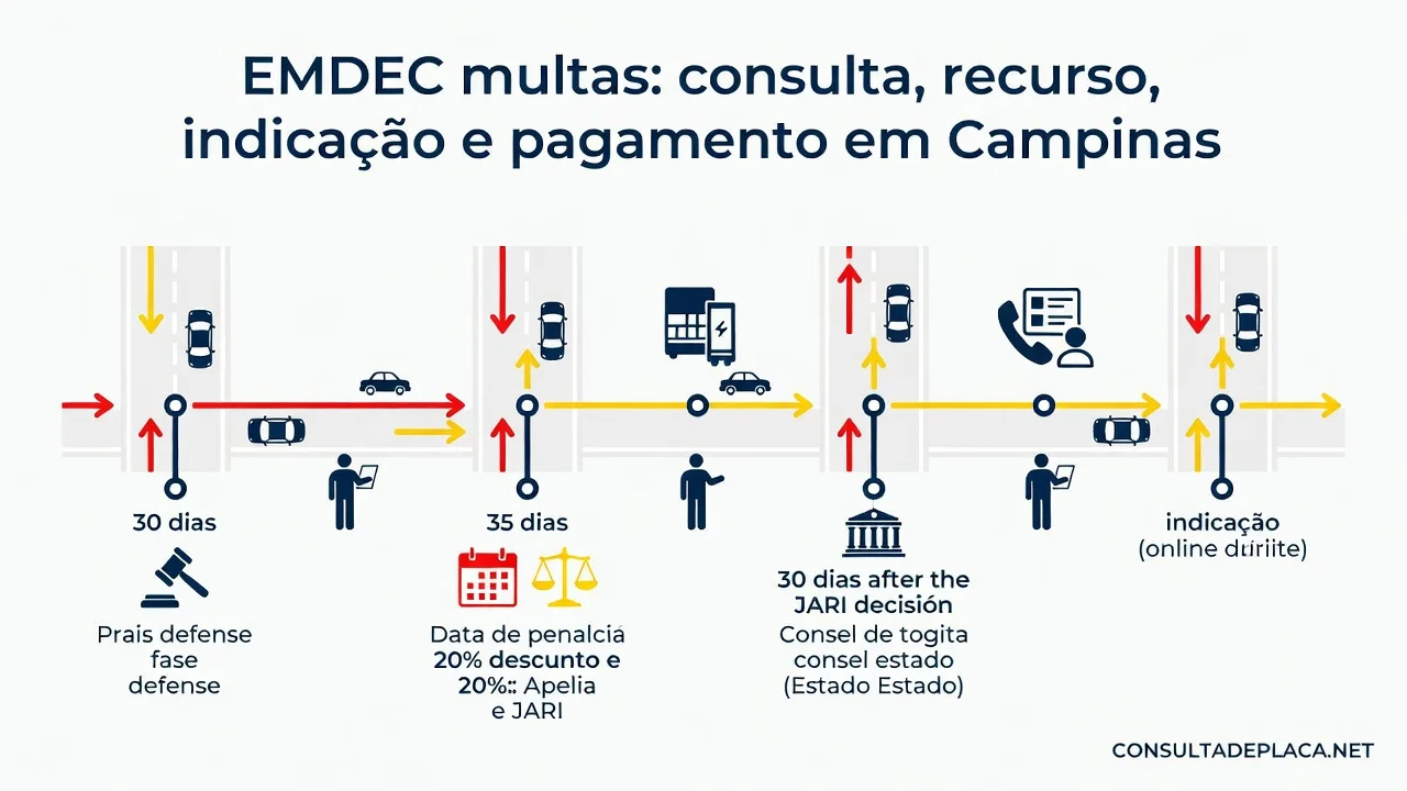 EMDEC multas: consulta, recurso, indicação e pagamento em Campinas