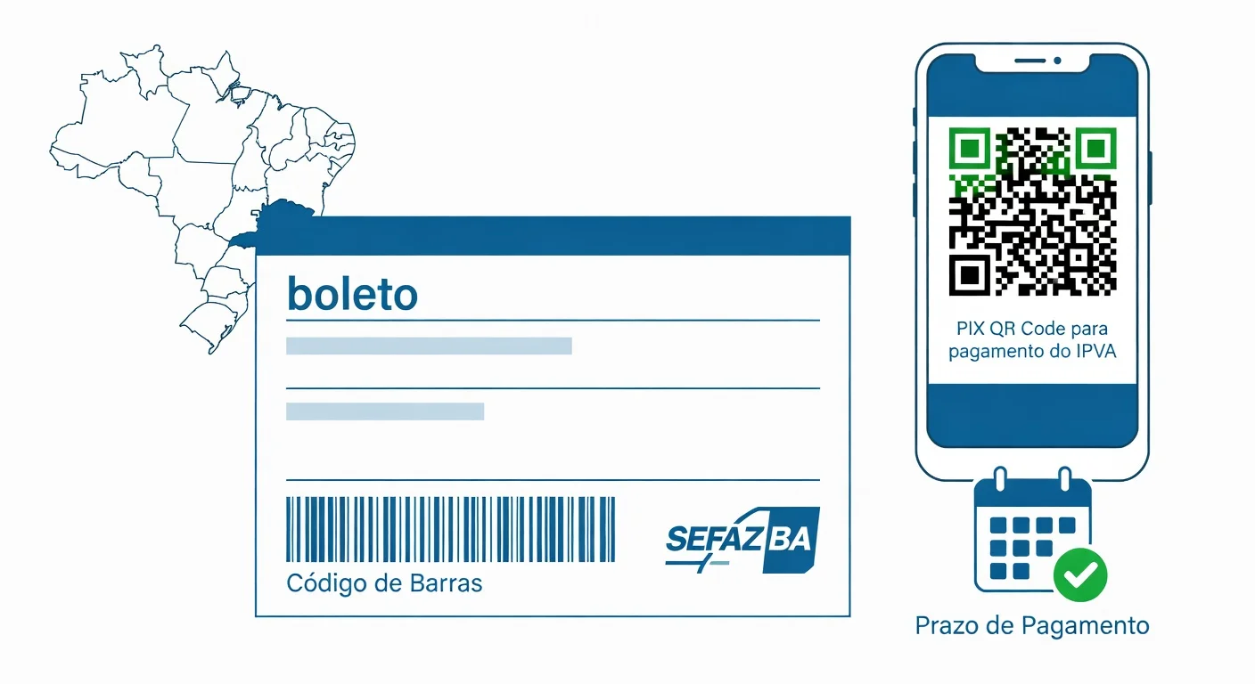 Como emitir boleto IPVA Bahia 2026: passo a passo SEFAZ-BA