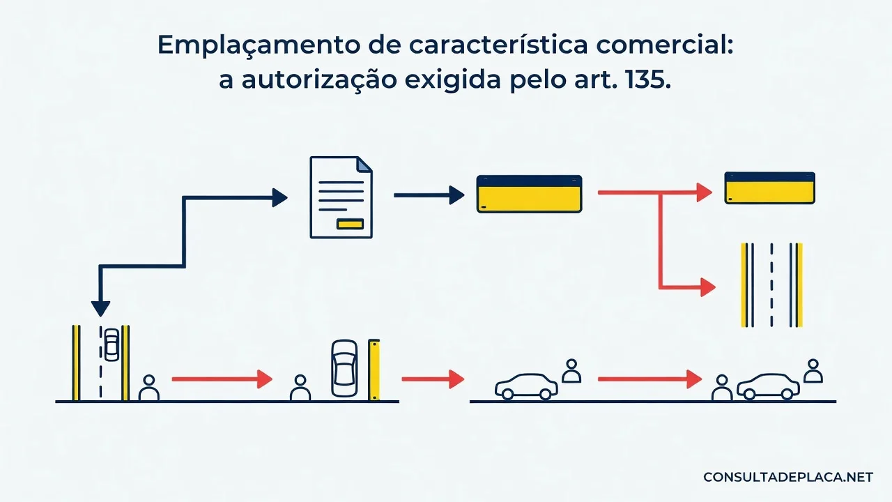 Emplacamento de característica comercial: a autorização exigida pelo art. 135 do CTB