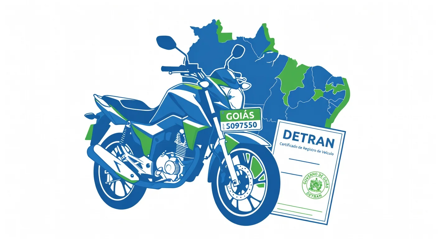 Emplacamento de moto Goiás 2026: documentos, custo e passo a passo