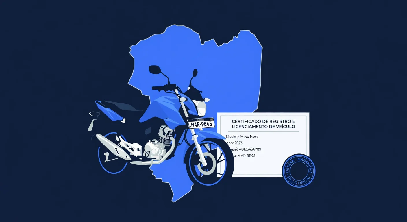 Emplacamento de moto Maranhão 2026: documentos, custo e passo a passo