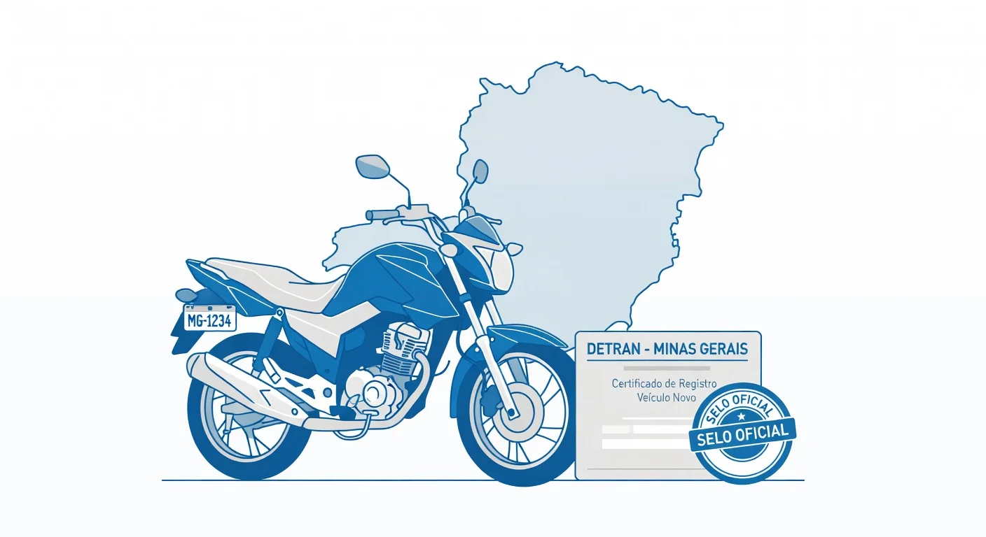 Emplacamento de moto Minas Gerais 2026: documentos, custo e passo a passo