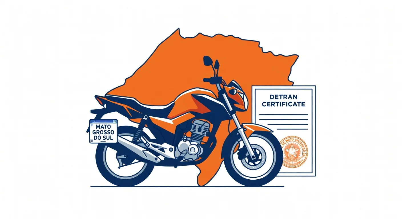 Emplacamento de moto Mato Grosso do Sul 2026: documentos, custo e passo a passo