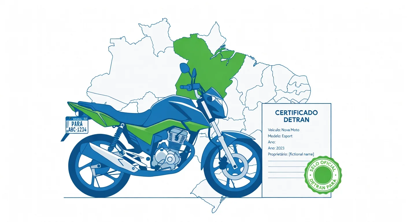 Emplacamento de moto Pará 2026: documentos, custo e passo a passo