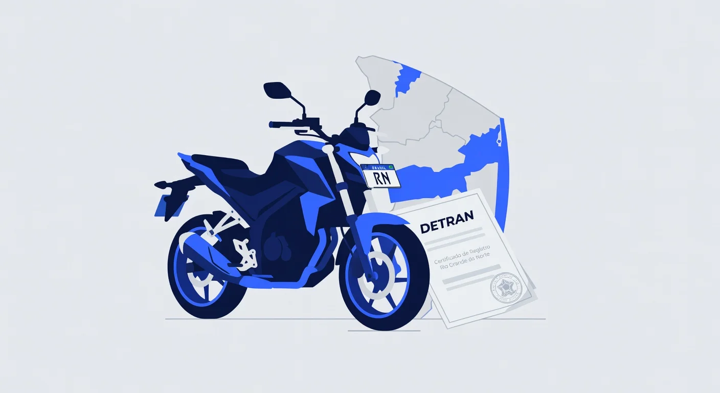 Emplacamento de moto Rio Grande do Norte 2026: documentos, custo e passo a passo
