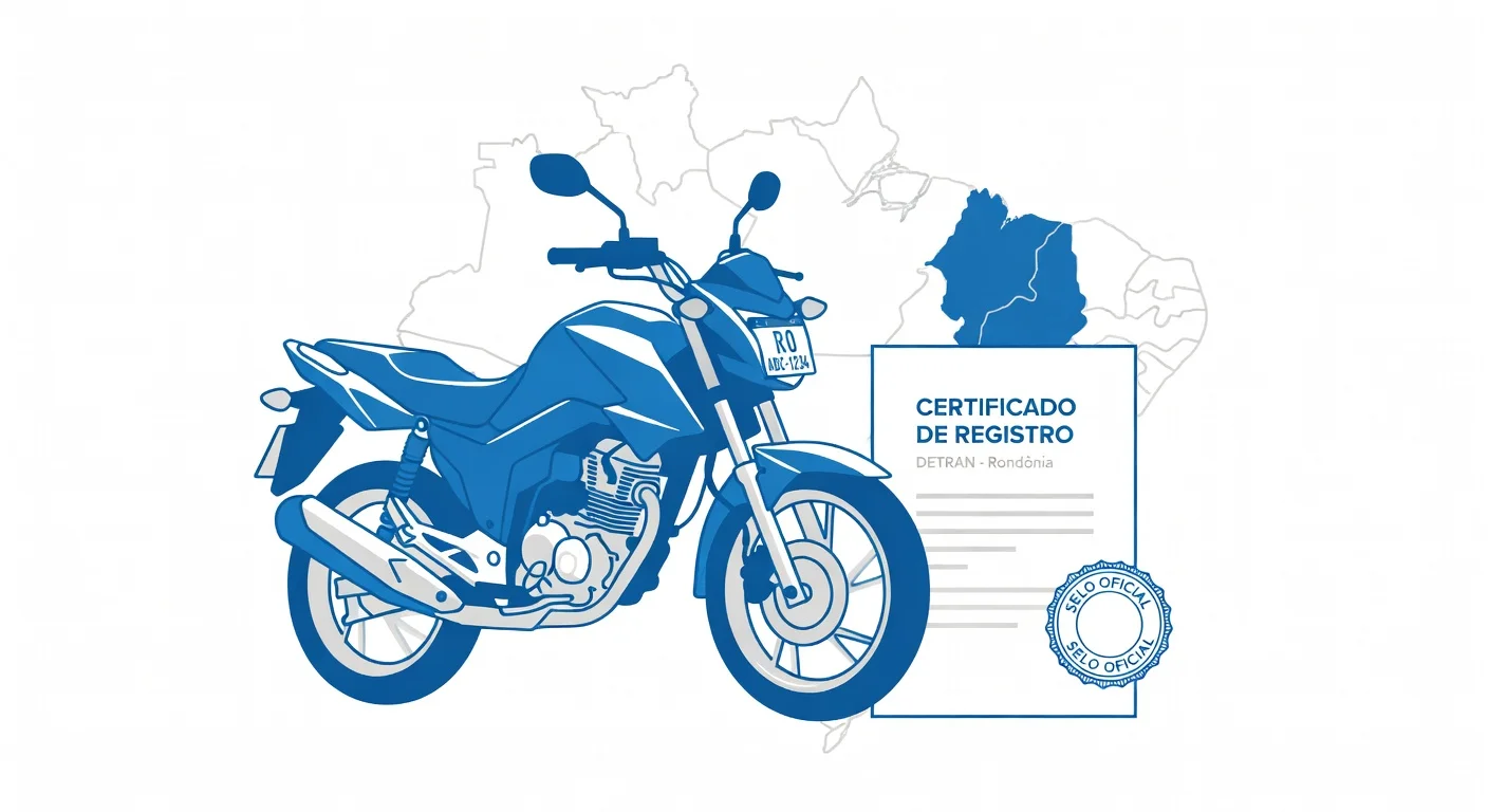Emplacamento de moto Rondônia 2026: documentos, custo e passo a passo