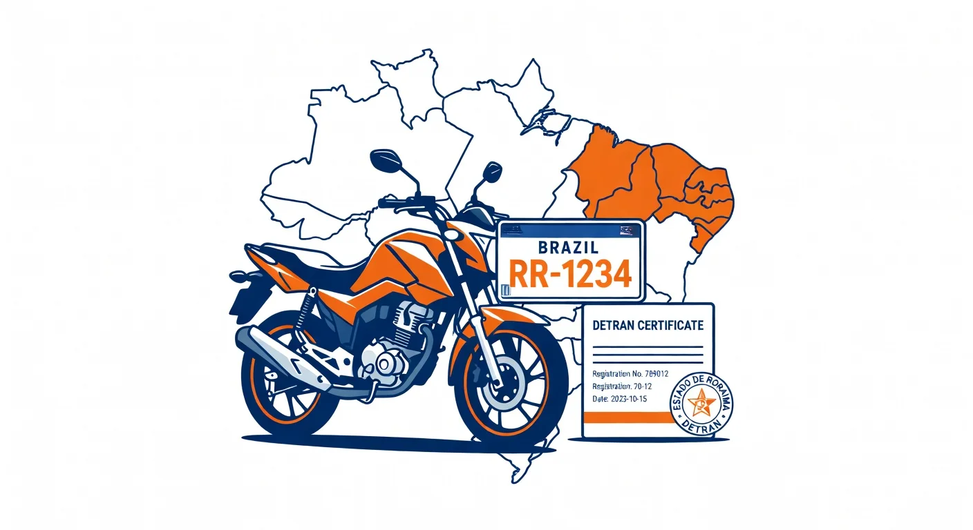 Emplacamento de moto Roraima 2026: documentos, custo e passo a passo
