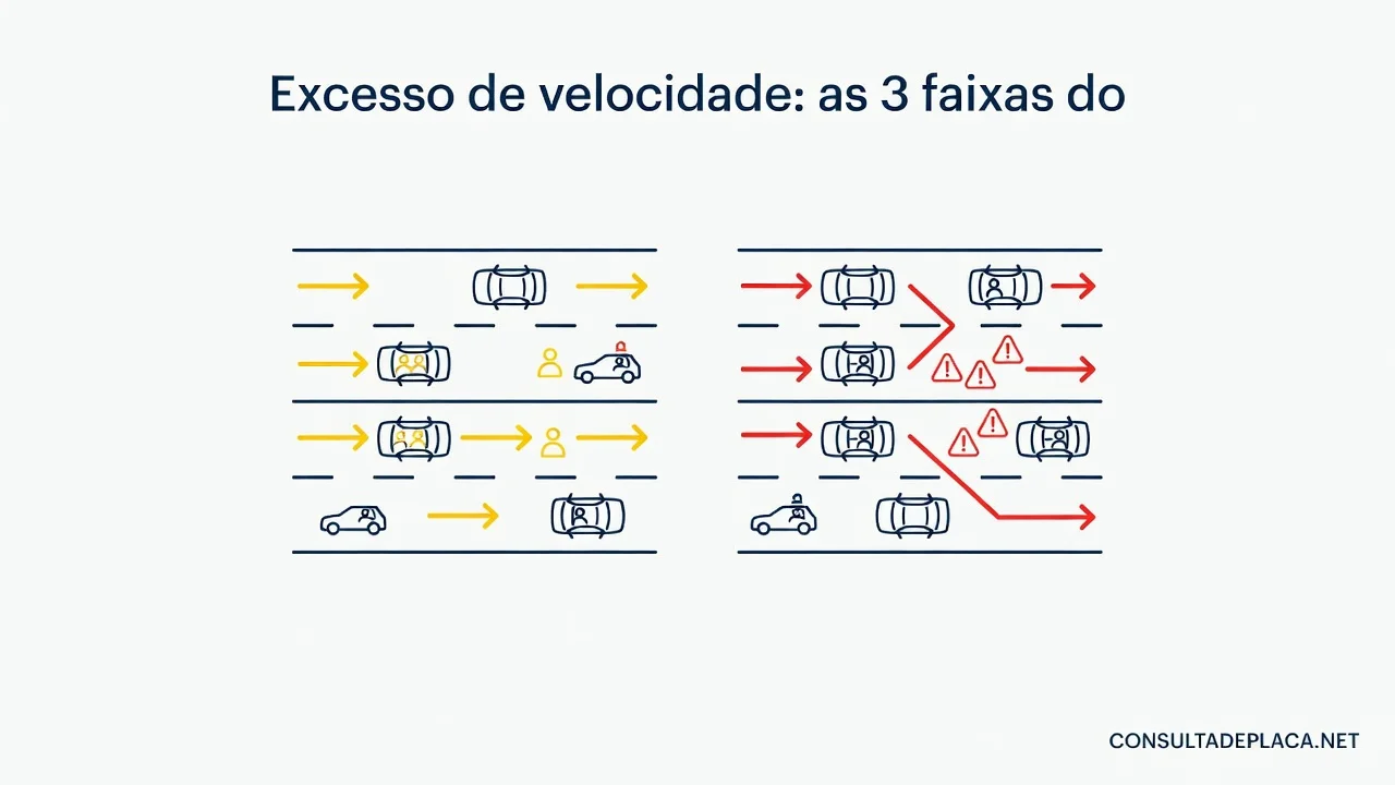 Excesso de velocidade: as 3 faixas do artigo 218 do CTB