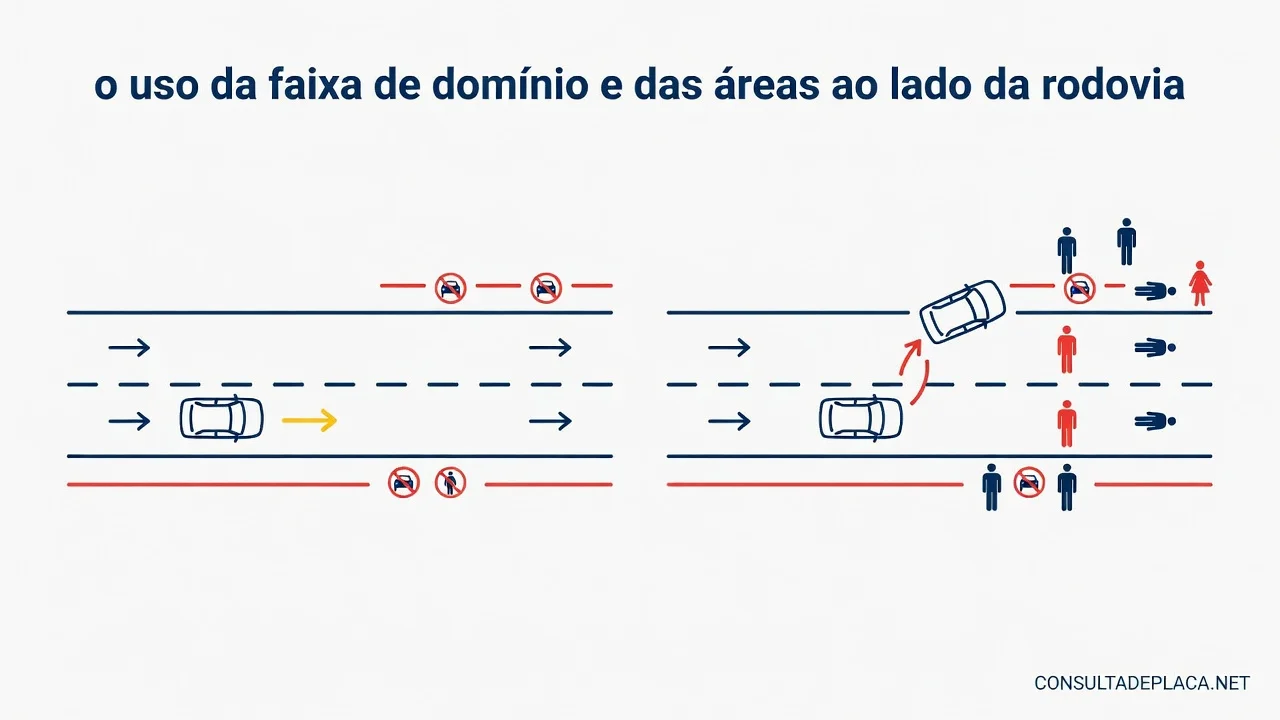 Artigo 50 do CTB: o uso da faixa de domínio e das áreas ao lado da rodovia