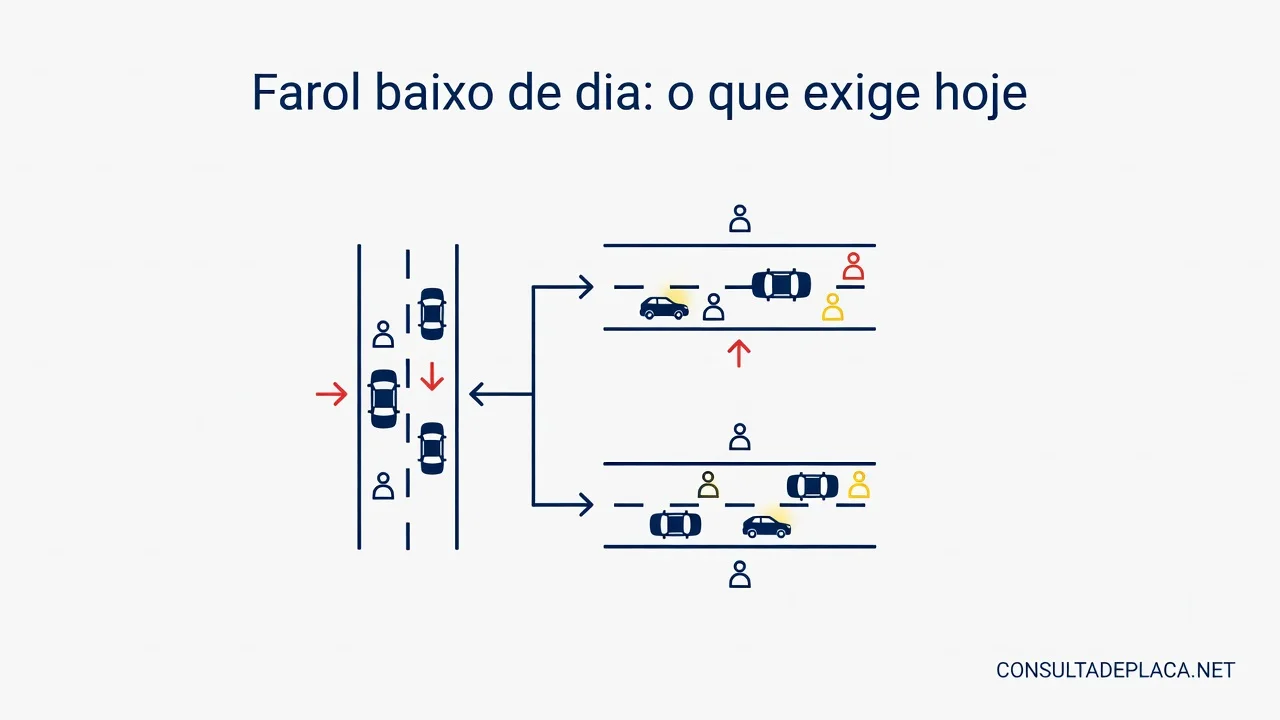 Farol baixo de dia: o que o artigo 250 do CTB exige hoje