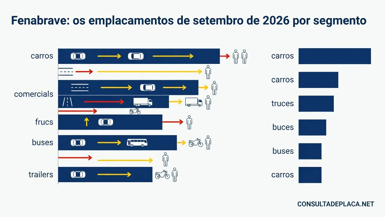 Fenabrave: os emplacamentos de setembro de 2026 por segmento