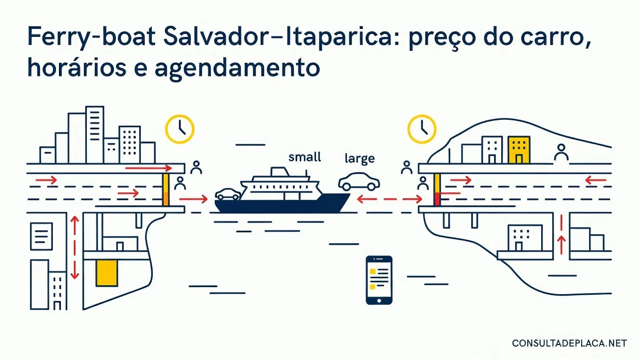 Ferry-boat Salvador–Itaparica: preço do carro, horários e agendamento