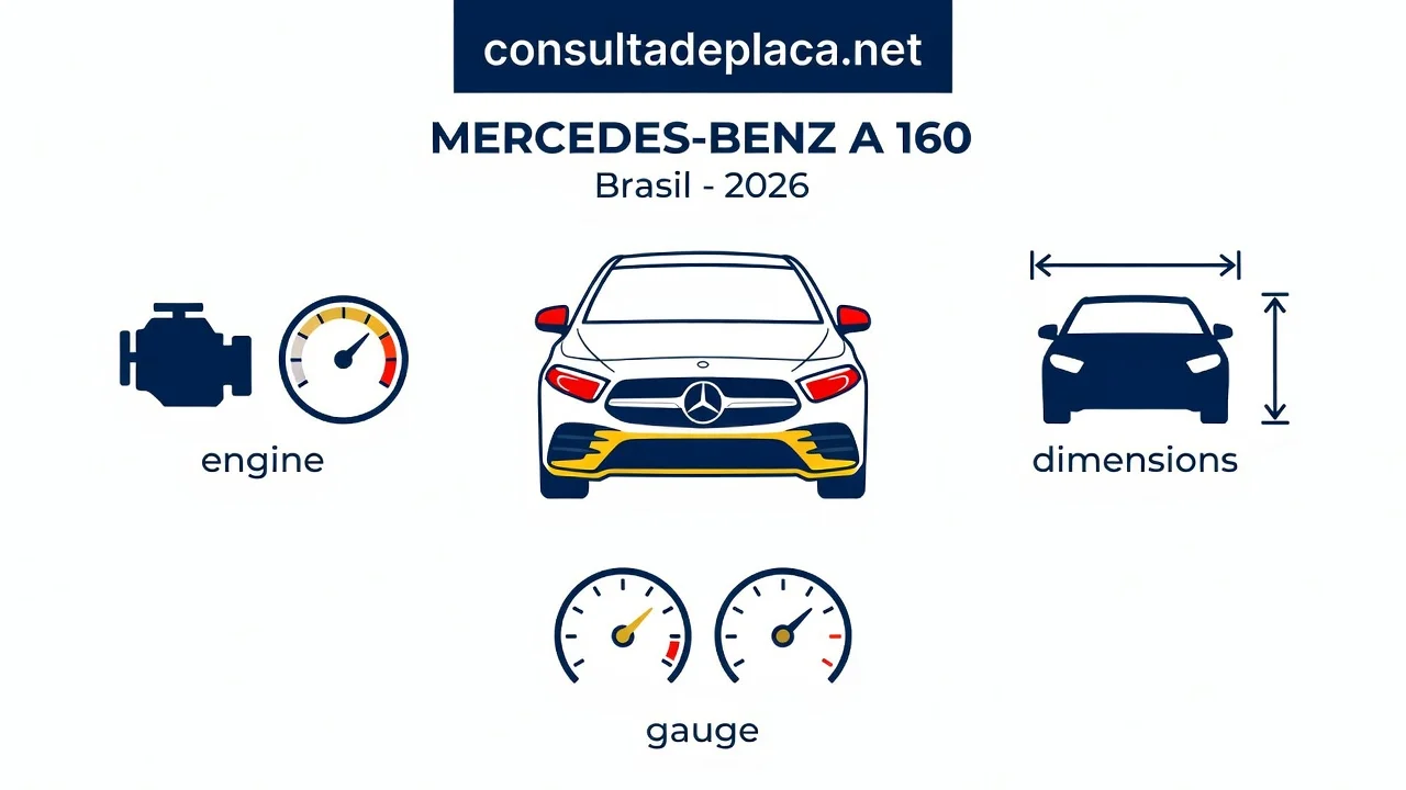 Ficha Técnica Mercedes A 160 2026: Motor, Consumo e Medidas