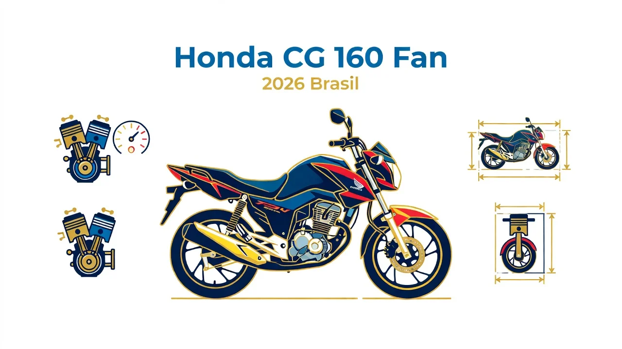 Ficha Técnica Honda CG 160 Fan 2026: Motor, Consumo e Specs
