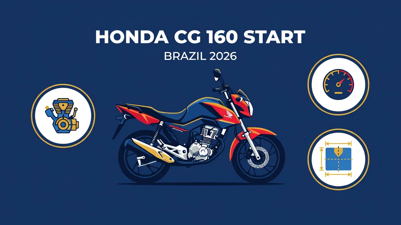 Ficha Técnica CG 160 Start 2026: Motor, Consumo e Medidas
