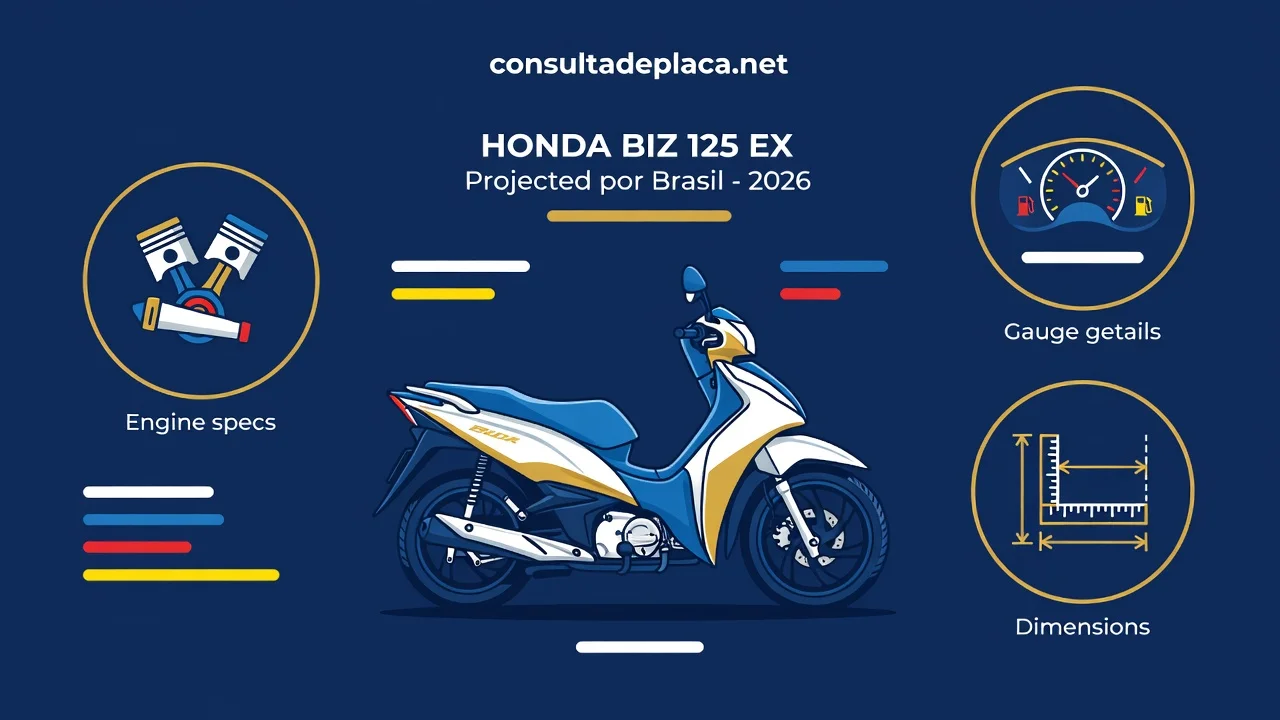 Ficha Técnica Honda Biz EX 2026: Motor 125, Consumo e Freios CBS