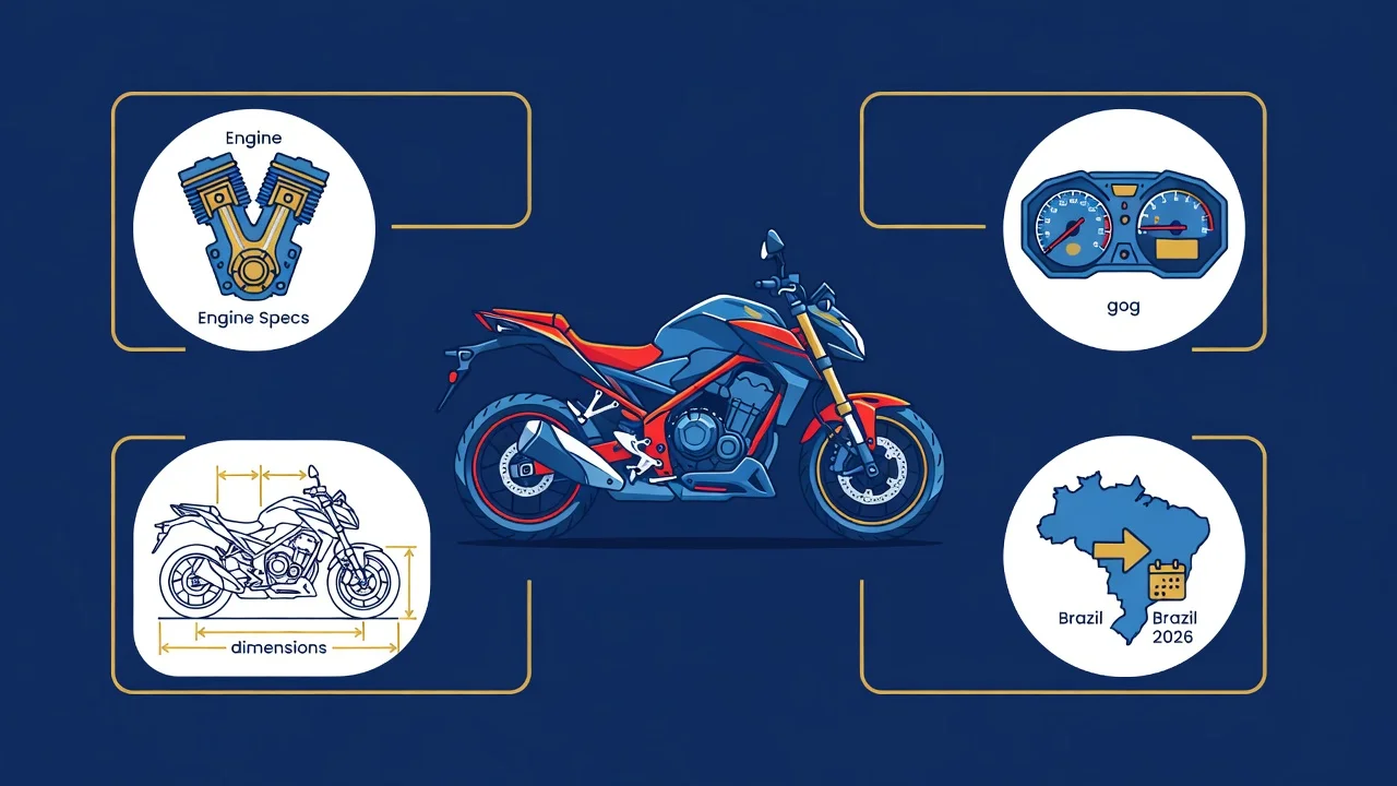 Ficha Técnica CB 500 2026: Motor 471cc, Consumo e Specs