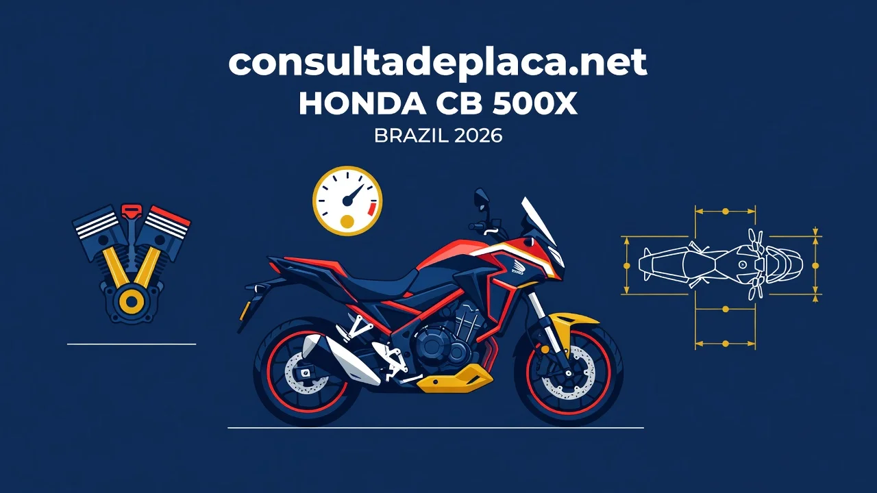 Ficha Técnica Honda CB 500X 2026: Motor, Consumo e Medidas