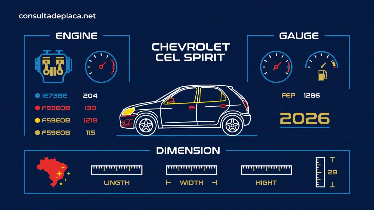 Ficha Técnica Celta Spirit 2026: Motor VHC-E, Consumo e Medidas