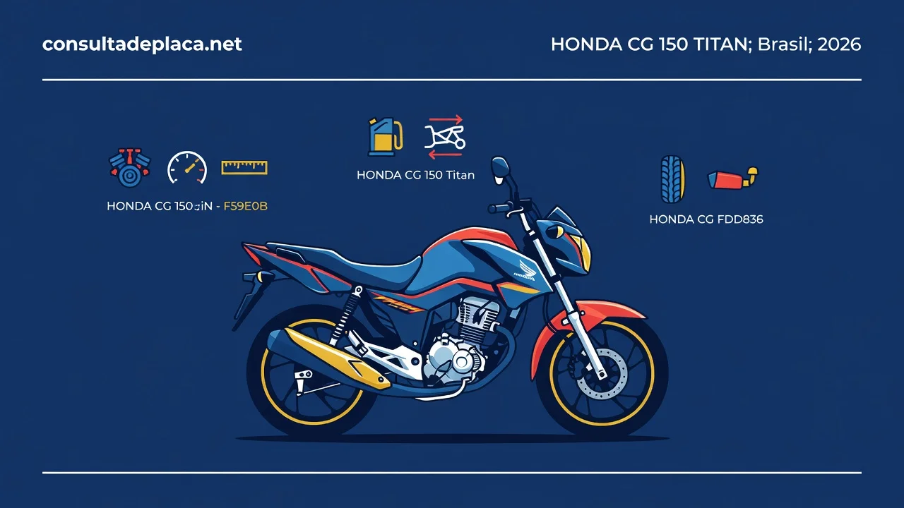 Ficha Técnica CG 150 Titan 2026: Motor, Freios e Consumo