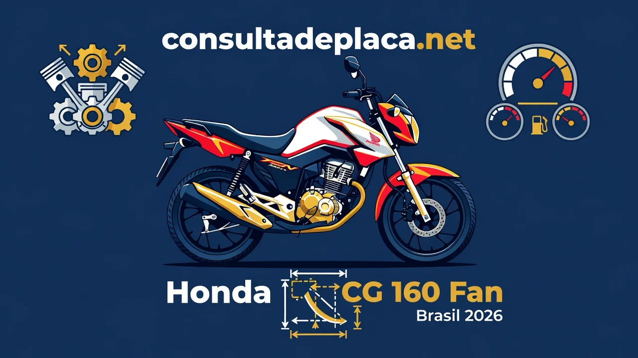 Ficha Técnica CG 160 Fan 2026: Motor, Consumo e Medidas