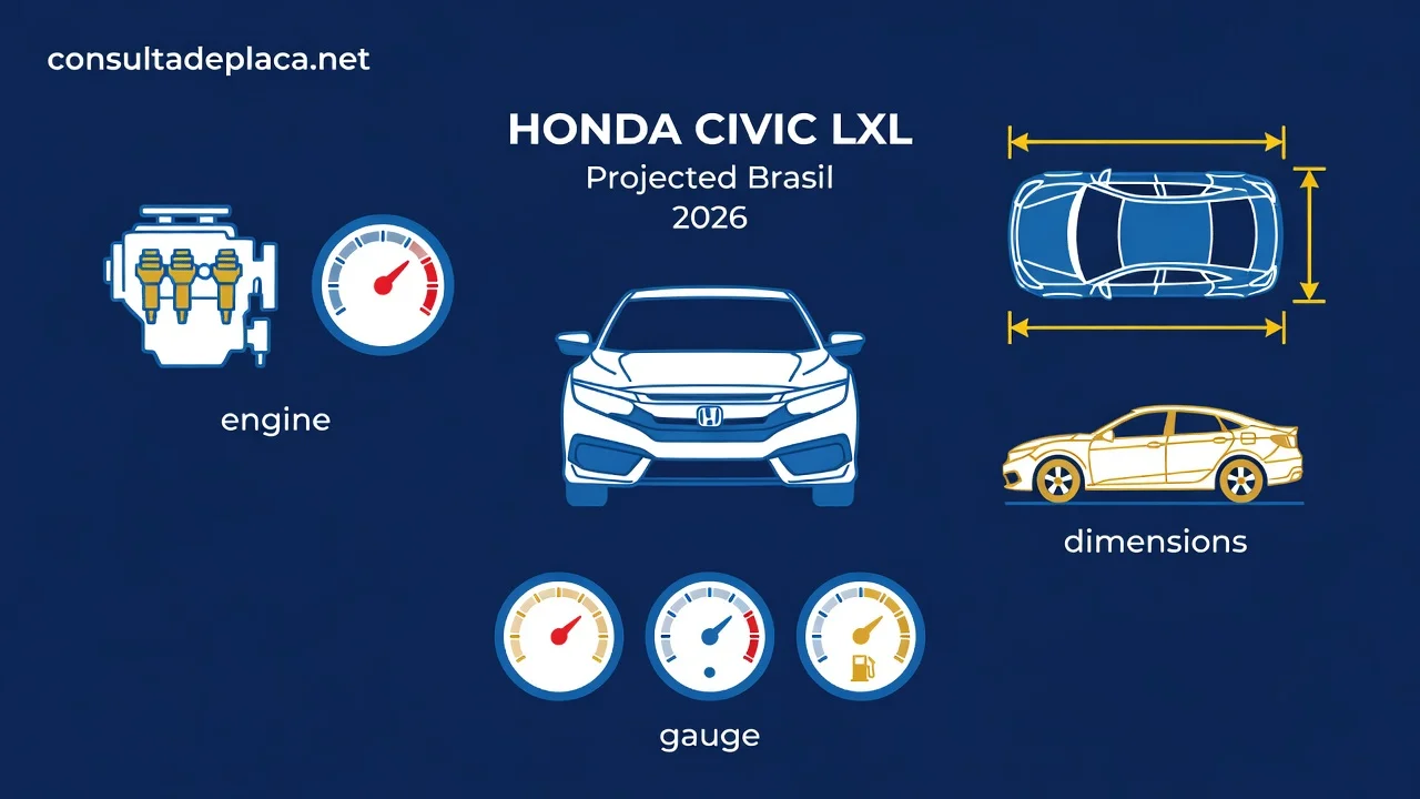 Ficha Técnica Civic LXL 2026: Motor 1.8 i-VTEC, Consumo e Medidas
