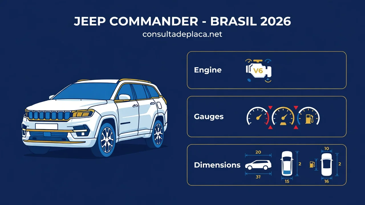 Ficha Técnica Jeep Commander 2026: Motor, Consumo e Dimensões