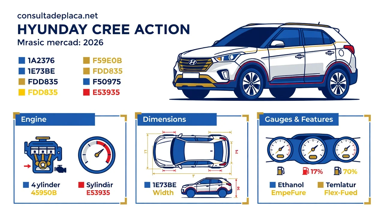 Ficha Técnica Creta Action 2026: Motor 1.6, Consumo e Medidas