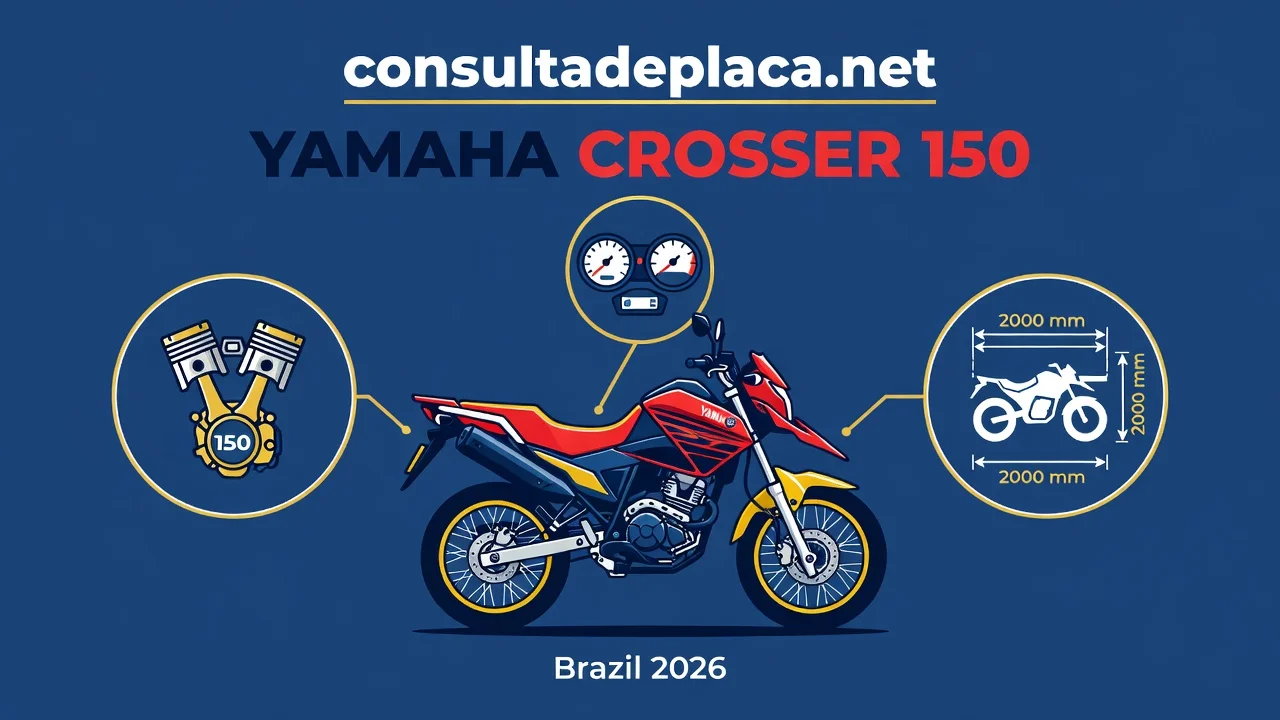 Ficha Técnica Yamaha Crosser 150 2026: Motor, Consumo e Medidas