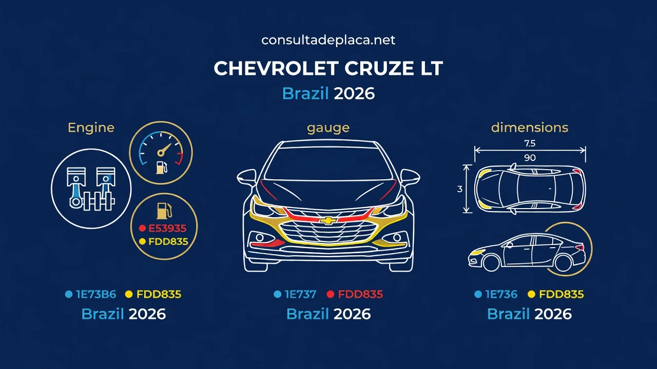 Ficha Técnica Cruze LT 2026: 1.8 Ecotec e 1.4 Turbo em Detalhes
