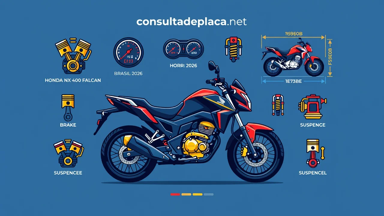 Ficha Técnica NX 400 Falcon 2026: Motor, Consumo e Suspensão