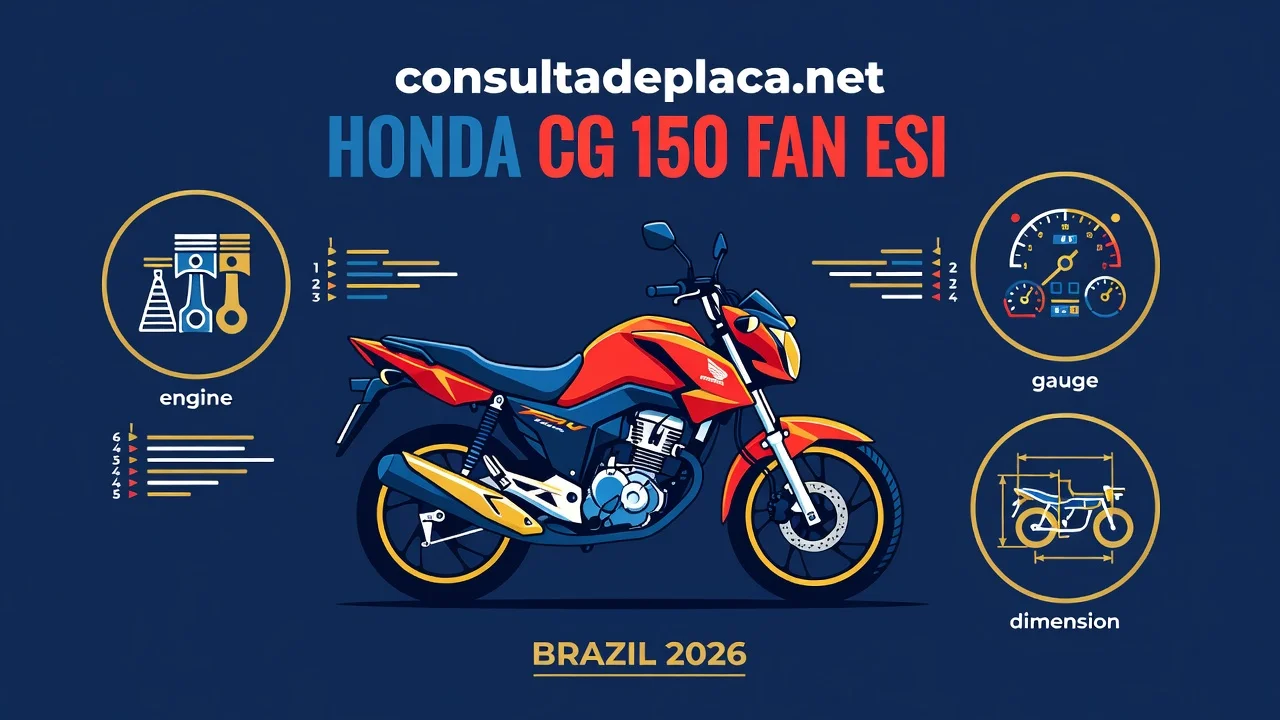 Ficha Técnica Honda CG 150 Fan ESi 2026: Consumo, Potência e Freios
