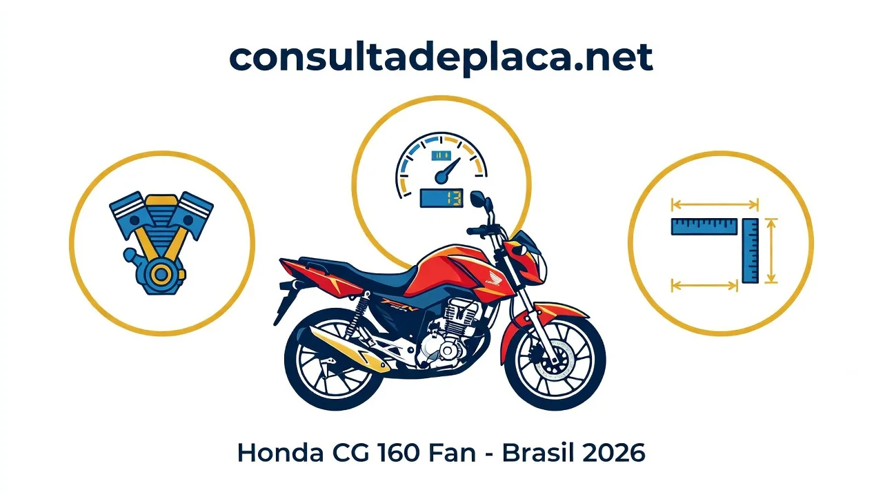 Ficha Técnica Honda CG 160 Fan 2026: Motor e Consumo
