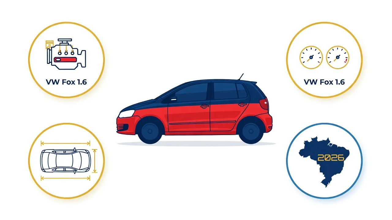 Ficha Técnica VW Fox 1.6 2026: Potência, Consumo e Specs